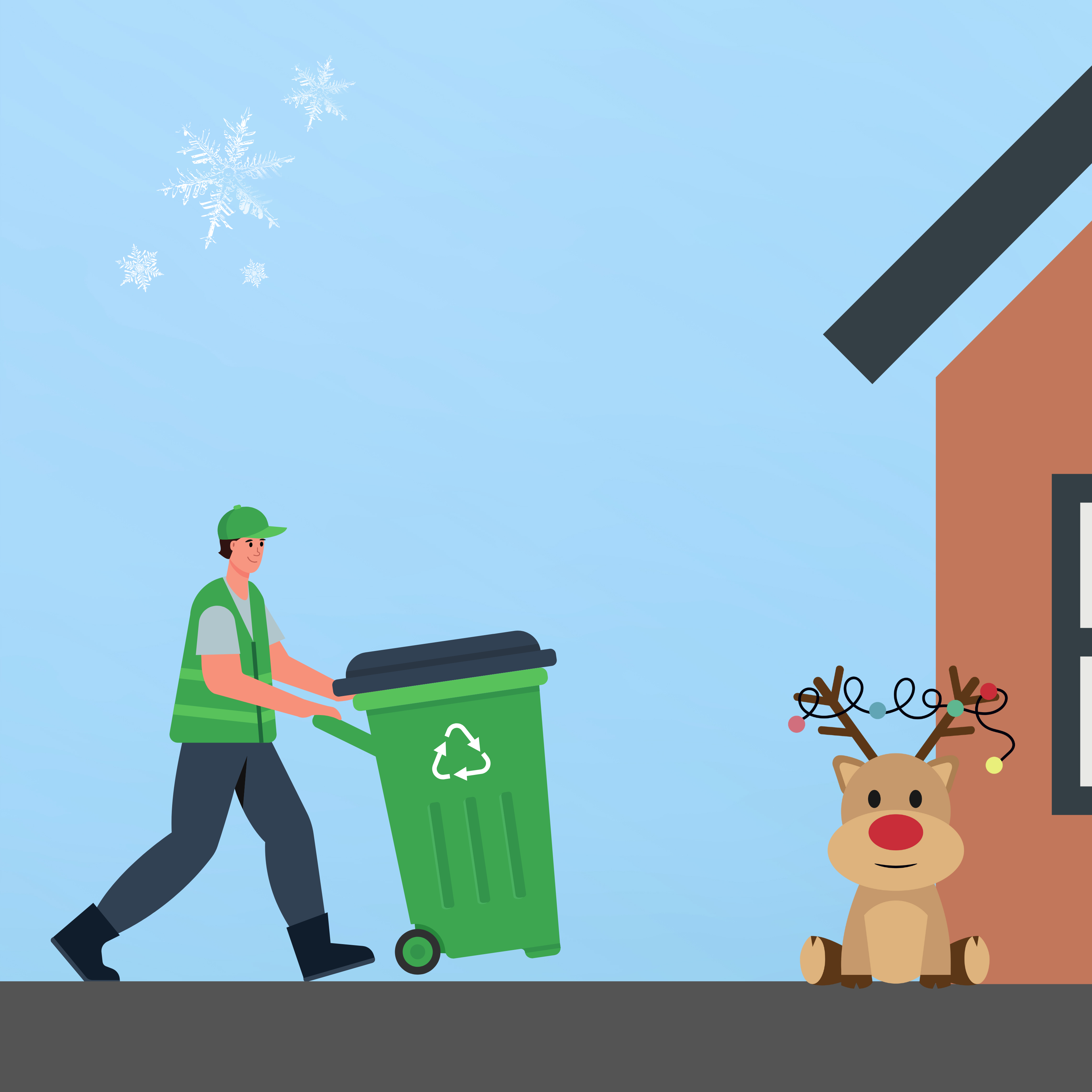 Afhentning af affald omkring jul og nytår