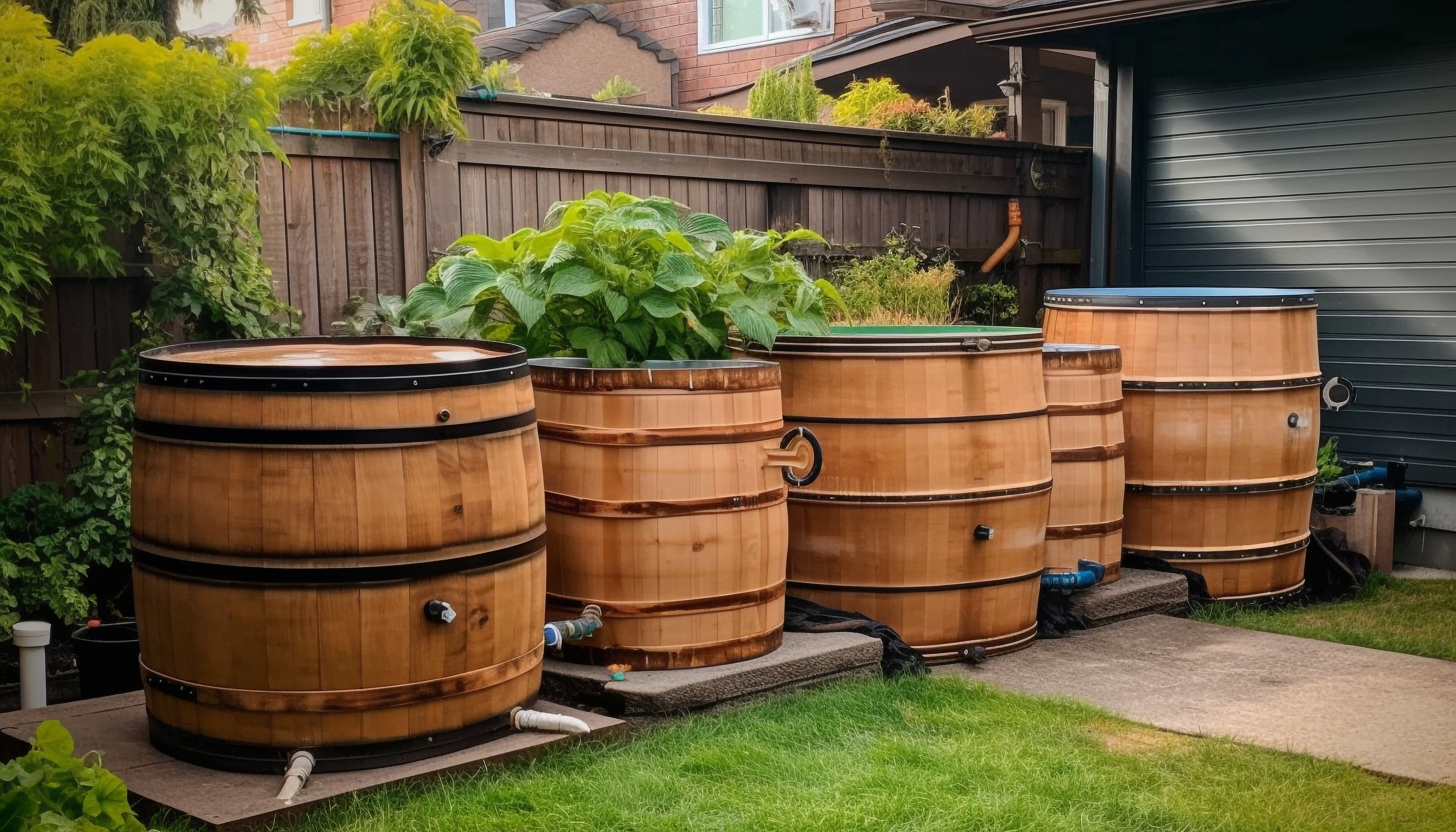 Regnvandstønder I Haven Ai