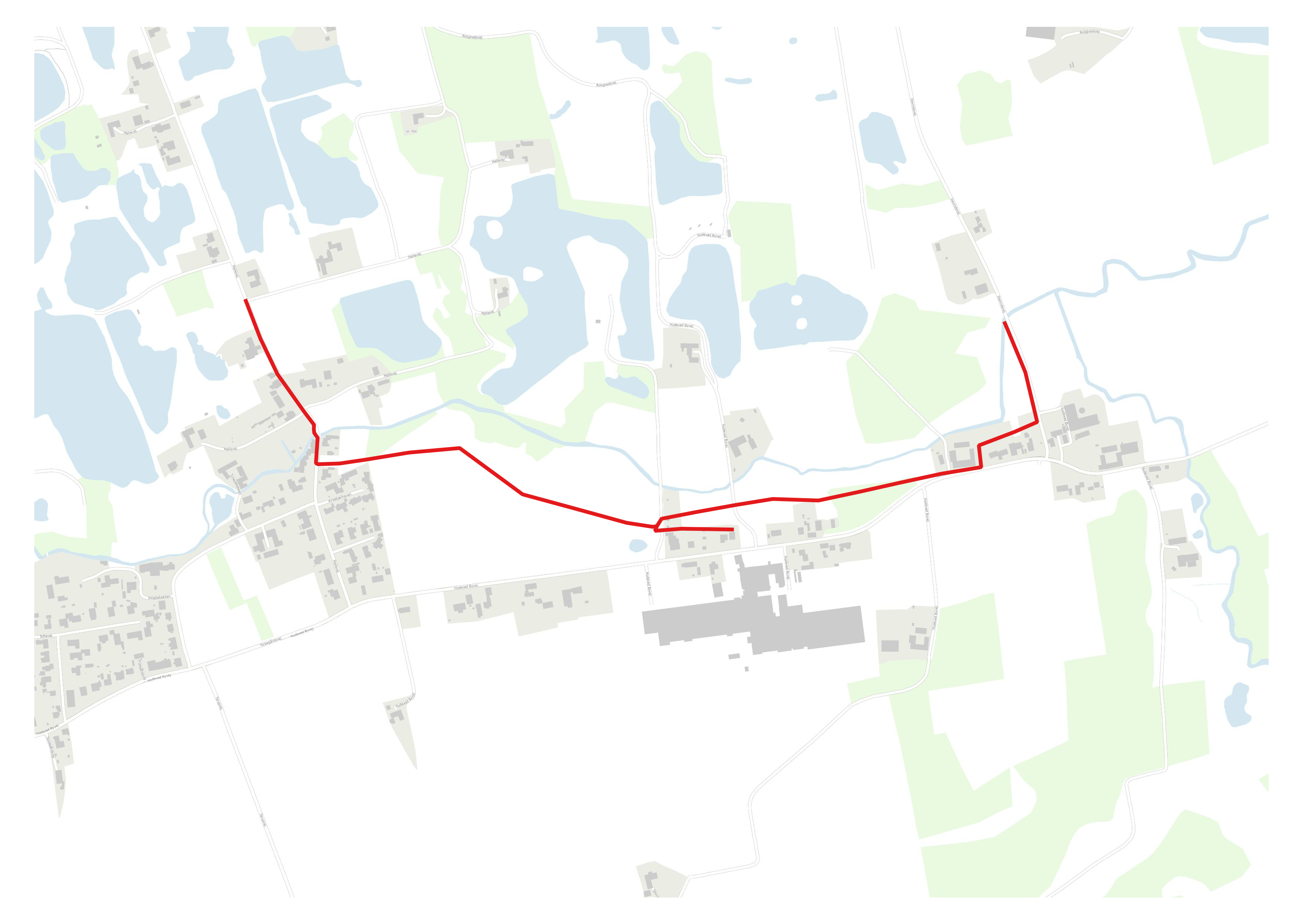 TV-inspektion og forundersøgelser af kloakledninger ved Hudevad