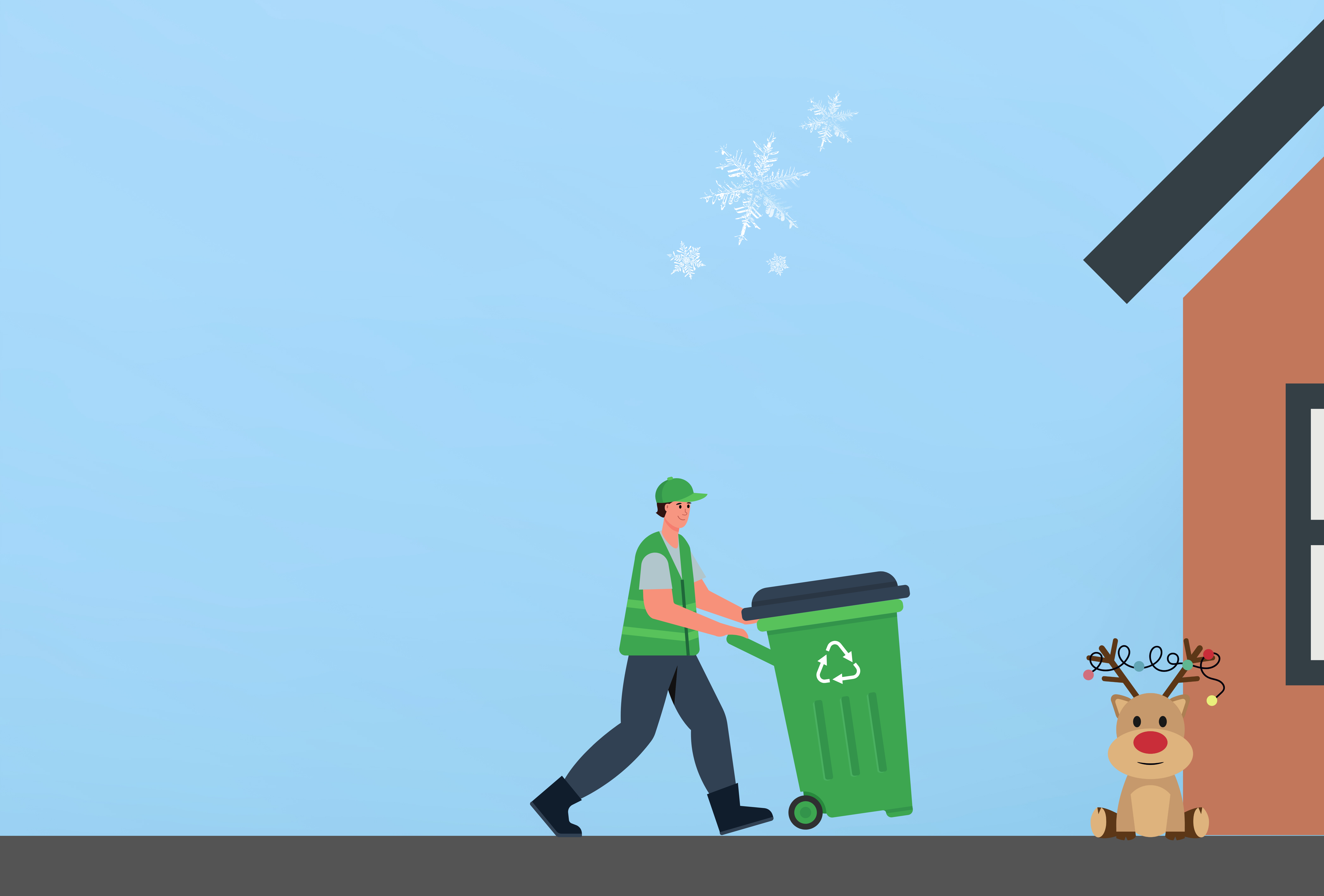 Afhentning af affald omkring jul og nytår