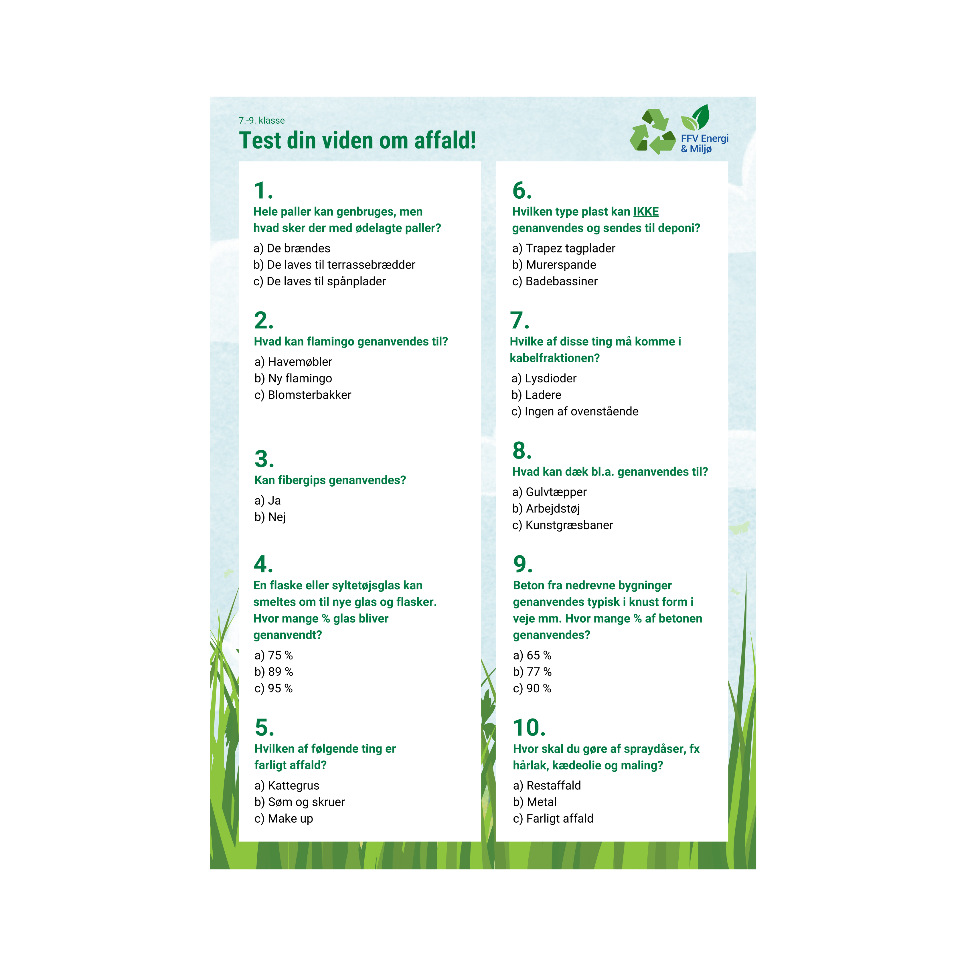 Test din viden om affald! (7.-9. klasse)